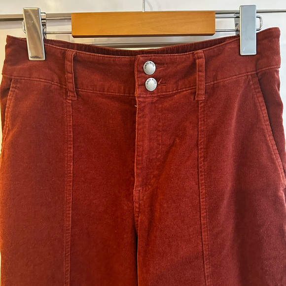 Women's High-Rise Wide Leg Corduroy Pants | Burnt Orange | Knox Rose | Size 6 - Picture 7 of 11